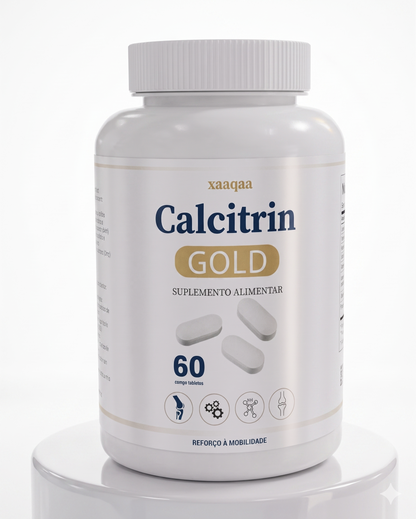 Calcitrin Gold suplemento de bienestar óseo · 60 tabletas con calcio, magnesio, vitamina D3, glucosamina y condroitina